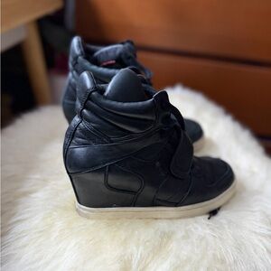 Ash Black High-Top Wedge Sneakers